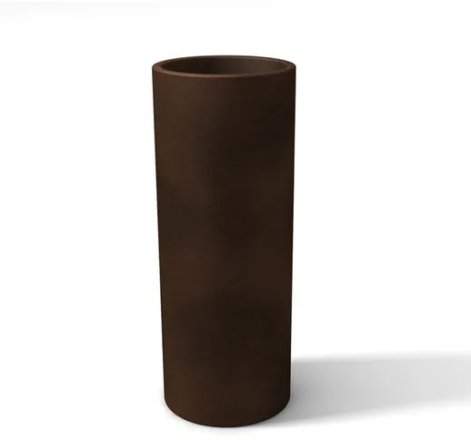 Vaso moderno in resina tondo H 90 Ø 35 Bronzo