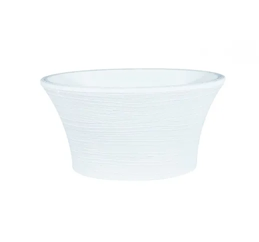 Vaso ovale in resina 'Narciso' 45 cm. Bianco
