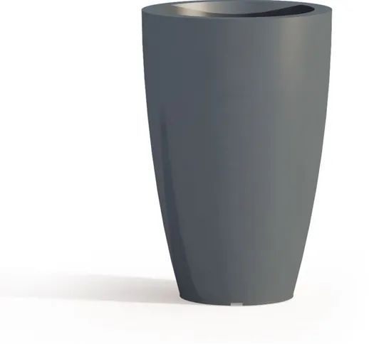 Vaso Parodia Resina Tondo Grigio H50 Ø 33Cm