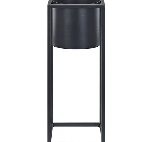 Beliani - Vaso per Fiori Moderno Alto 15 x 15 x 40 cm in Metallo Nero Idra - Nero