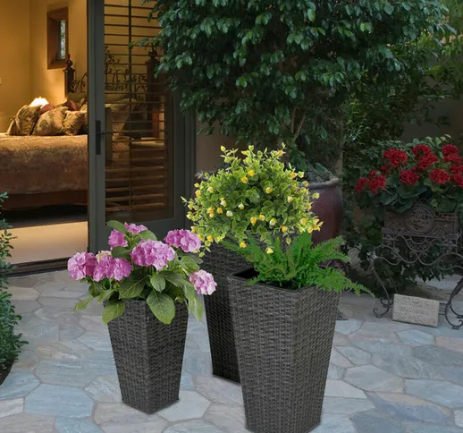 Etc-shop - Vaso per piante, fioriera, vaso per fiori, fioriera da giardino con vasi intern...