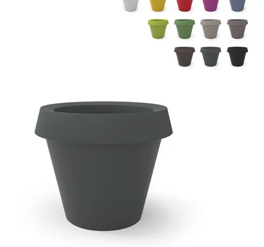 Vaso per piante grande design Gio Tondo Colore: Grigio Scuro - Slide
