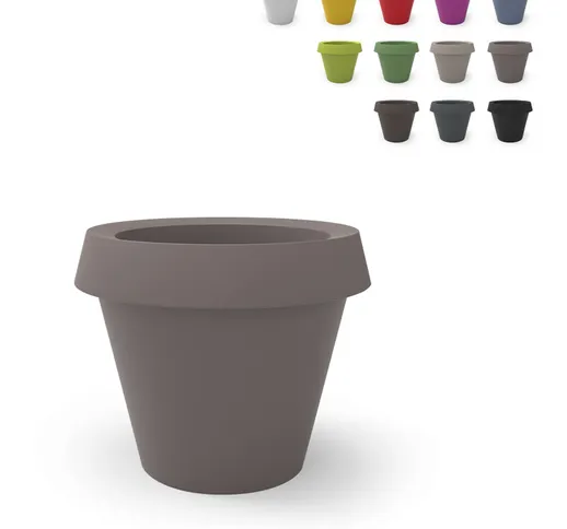 Vaso per piante grande design Gio Tondo Colore: Grigio - Slide