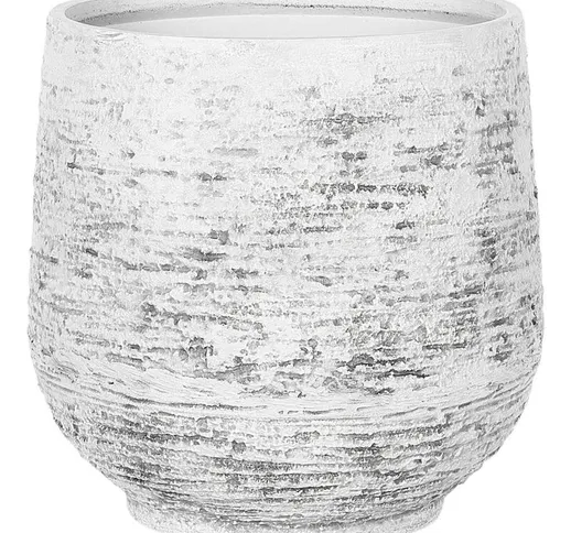 Beliani - Vaso per Piante in Argilla Sintetica Grigia Rotondo 37 x ⌀ 32 cm Dioni - Grigio