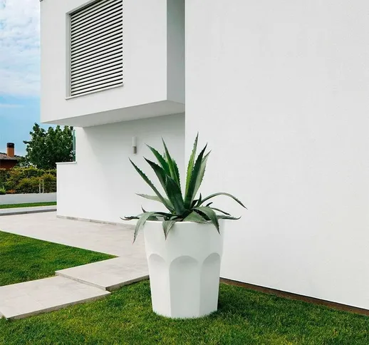 Vaso per piante moderno grande tumbler contenitore ghiaccio Cubalibre Colore: Bianco