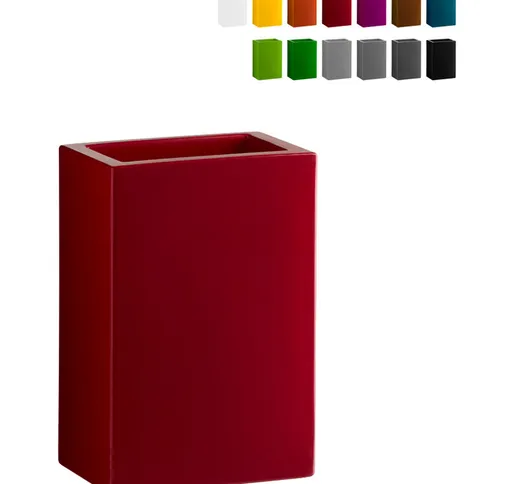 Vaso per piante rettangolare design moderno Base Pot 70 Colore: Rosso - Slide