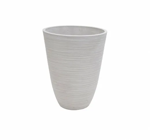 Vaso tondo piccolo a cono da giardino in fibra di argilla Ø25,5x32,5 cm Dicentra - White