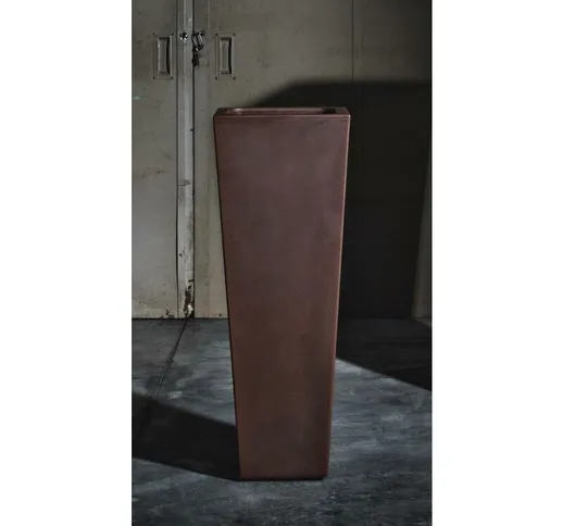 Vaso quadrato alto in resina 'Naïf' cm. 100 BRONZANTICO