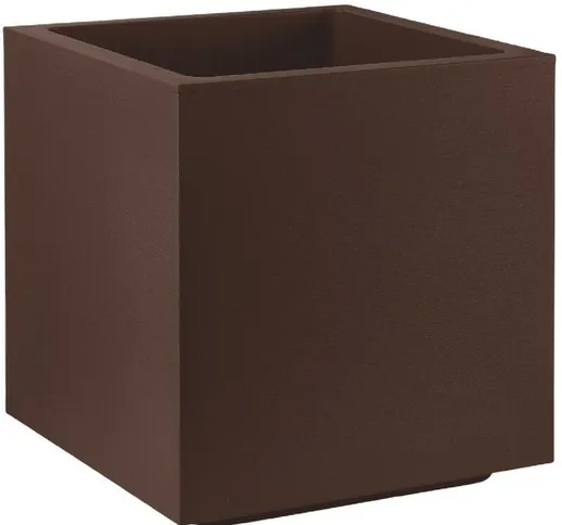 Veca - Vaso fioriera quadrato cubo matheria in plastica con ruote 40CM vari colori - Color...