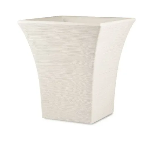 Vaso quadrato in resina 'Gardenia' 30 cm. Bianco