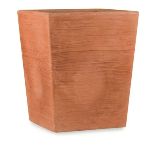 Vaso quadrato in resina 'Rosa' 55 cm. Anticato
