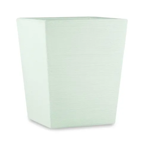 Elbi - Vaso quadrato in resina Rosa 70 cm. Bianco - Bianco