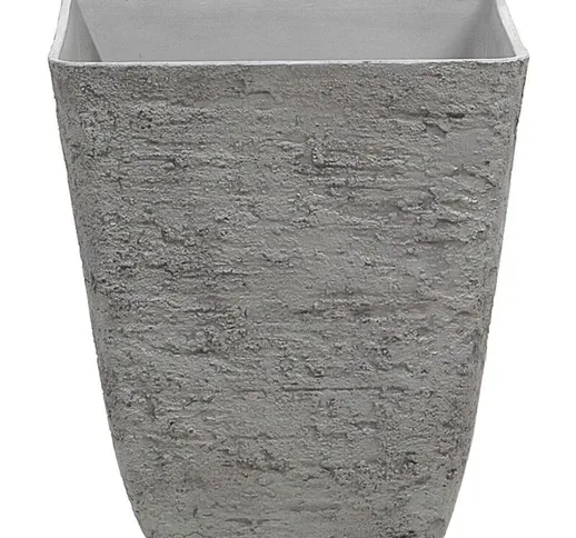 Beliani - Vaso quadrato per interno ed esterno grigio 39x39x43cm DELOS