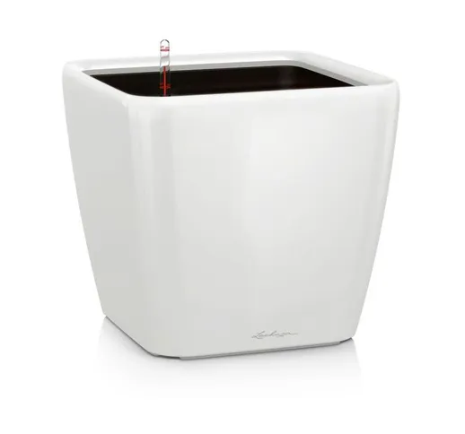 Lechuza - Vaso per piante QUADRO PREMIUM 35x35 LS con auto irrigazione - BIANCO LUCIDO