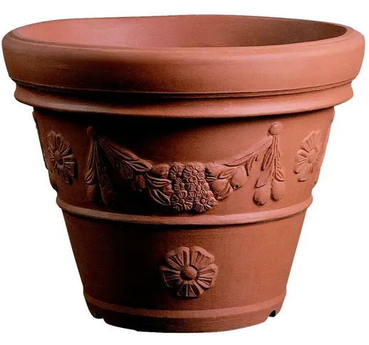 Vaso Resina Conico Festonato cm. 40 Terracotta - Terracotta