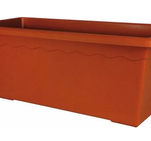 Vaso rettangolare maxi in polipropilene - 80x39x34H cm - Colore terracotta opaco