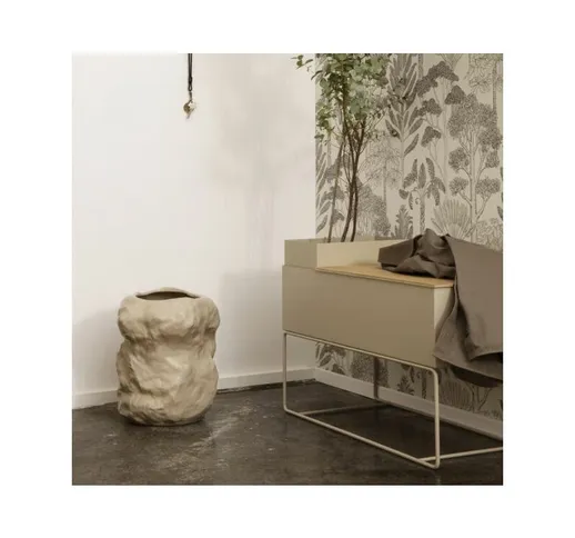 Ferm Living - Vaso rialzato di in metallo verniciato, anche per esterno, Grigio chiaro, Va...
