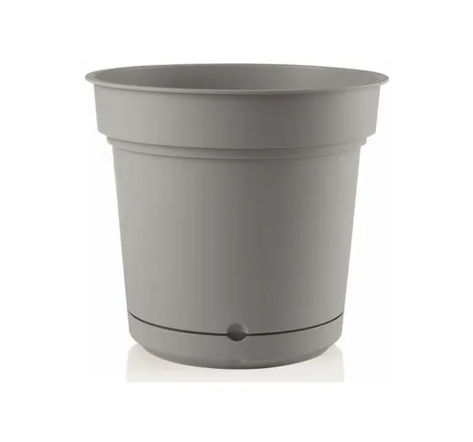 Vaso tondo con sottovaso in resina colorati da esterno e giardino fiori piante pianta (vas...