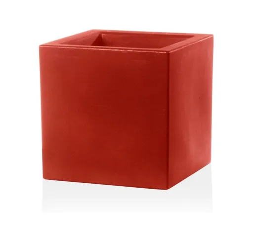 Vaso da tavolo in resina SCHIO CUBO 25x25 - ROSSO CARDINALE - 