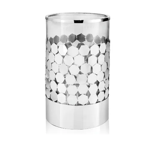Vaso Silver - Decorativo - per Fiori - Argento in Metallo, Vetro, 36 cm