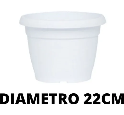 Vaso similcotto spazzolato D.22 bianco