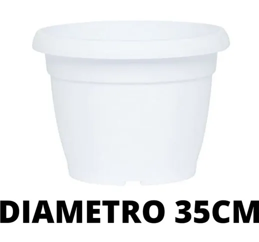 Vaso similcotto spazzolato D.35 bianco