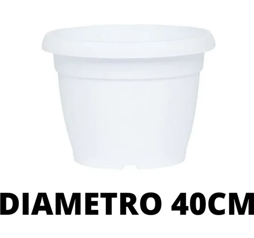 Vaso similcotto spazzolato D.40 bianco