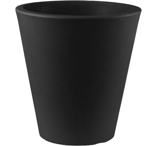 VASO SINGLE TONDO IN RESINA ?? 35 CM Color: NERO - VERDE ANICE - Veca