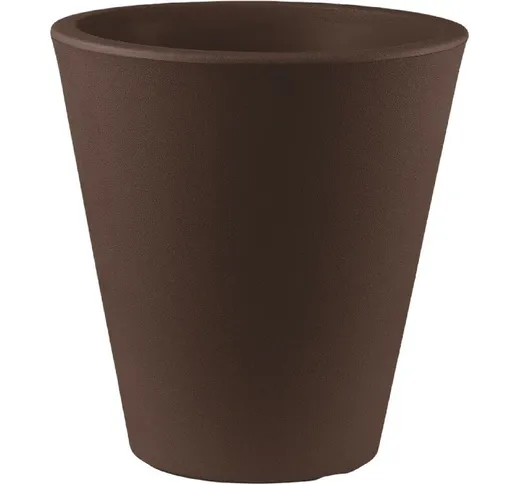 VASO SINGLE TONDO IN RESINA ?? 35 CM Color: BRONZO - VERDE ANICE - Veca