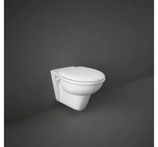 Vaso sospeso in ceramica 37x55 cm serie Oxford | Bianco lucido - Con copri wc
