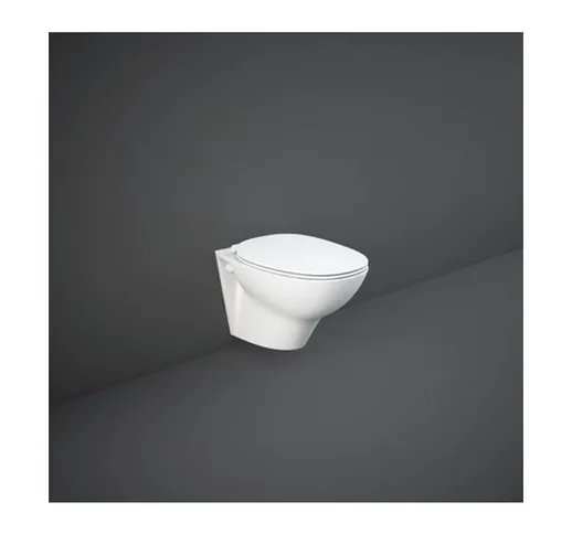 Vaso sospeso senza brida in ceramica 36,5x52 cm serie Glasgow | Bianco lucido - Standard