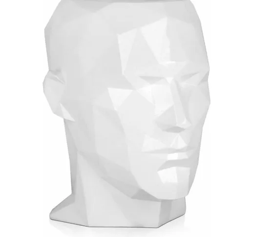 Vaso testa di uomo sfaccettata cm H39xL37xS29 VPE3937PW - Artedalmondo