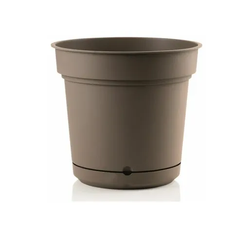 Vaso tondo con sottovaso in resina colorati da esterno e giardino fiori piante pianta (vas...