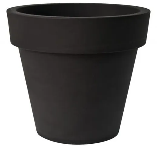 Vaso tondo in resina IKON Ø60 H53 - NERO PERLA -  - NERO PERLA