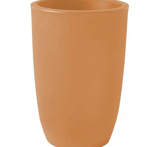 Teraplast - Vaso tondo Meti in plastica da esterno per piante e fiori -30 cm / Anticato