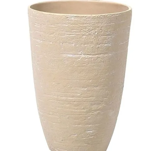 Beliani - Vaso tondo per interno ed esterno beige 35x35x50cm CAMIA