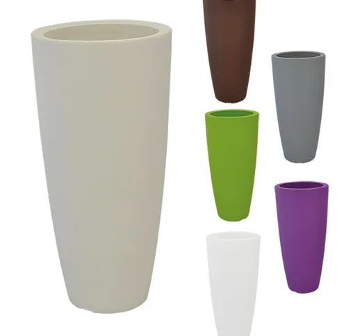 Teknoplast - vaso tondo 'stilo' diametro cm 33 x h 70 - 12 lt. antracite