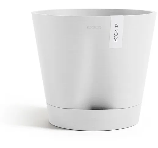 Vaso Tondo Venice 2 Pure White + serbatoio acqua - ø 30 x h. 26,3 cm - 4 l Ecopots