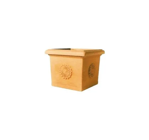 Vaso vasi per piante vasi quadri con rosone cura delle piante misura: cm 40x40x34 - 