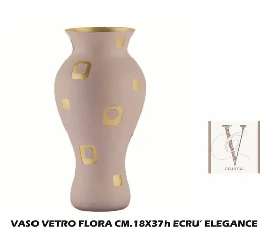 VASO VETRO FLORA ECRU' CM.18X37h ELEGANCE