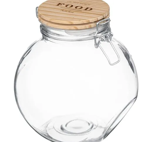 Vaso in vetro con coperchio in pino wording 2,2l - 5 five simply smart - Bicchiere