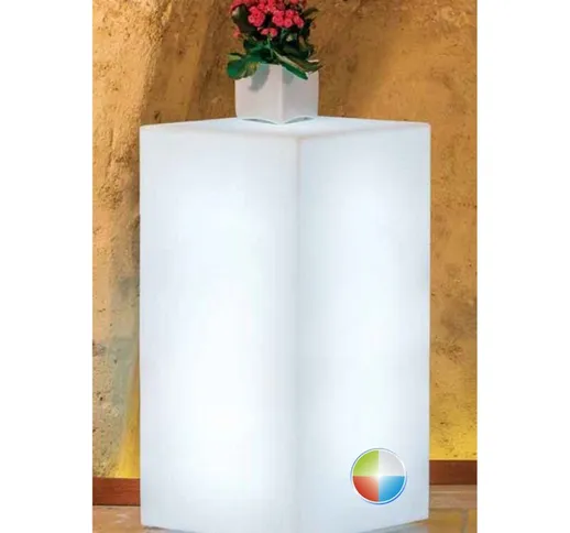 Vaso Youcube led multicolor con cavo in resina 40x40 cm