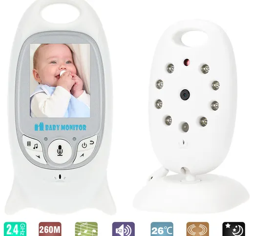VB601 Baby Monitor 2.0in LCD da 2,4 GHz wireless con monitor Modalita 8IR LED Colloquio bi...