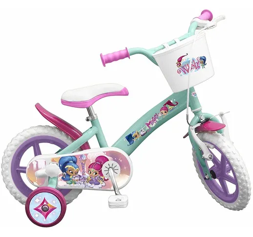 Bicicletta Per Bambini 12'' Licenziata Shimmer and Shine Con Borraccia 3-5 Anni