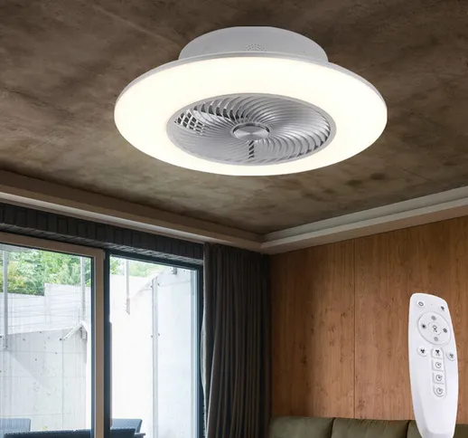 Etc-shop - Ventilatore da soffitto a led con telecomando, plafoniera, dimmerabile, lampada...