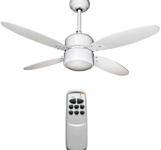 Ventilatore Da Soffitto Bianco Con Telecomando E Luce Diametro 107 Cm Zfr4107B