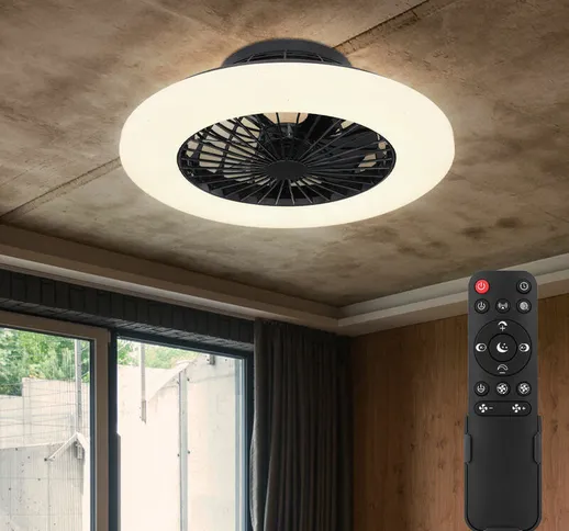  - Ventilatore da soffitto con luce e telecomando Plafoniera silenziosa con ventola dimmer...