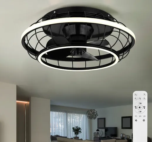 Ventilatore da soffitto plafoniera telecomando dimmerabile led lampada da soggiorno cct