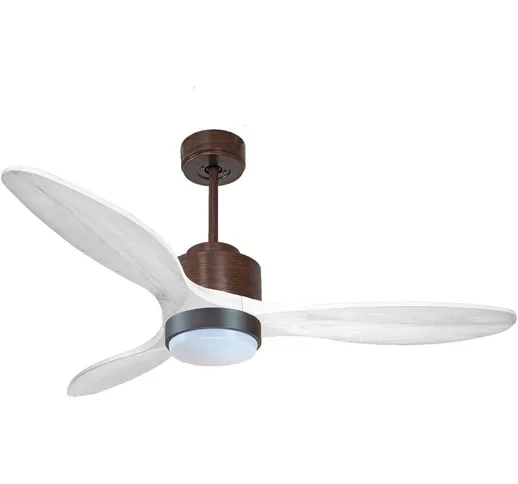 Ventilatore da soffitto Reversibile Termostato Dimmabile Wifi Motore CC Tetti inclinati Te...