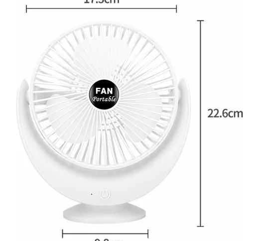 Tancyco - Ventilatore da tavolo mini usb Ventilatore girevole a 360° a basso rumore con an...